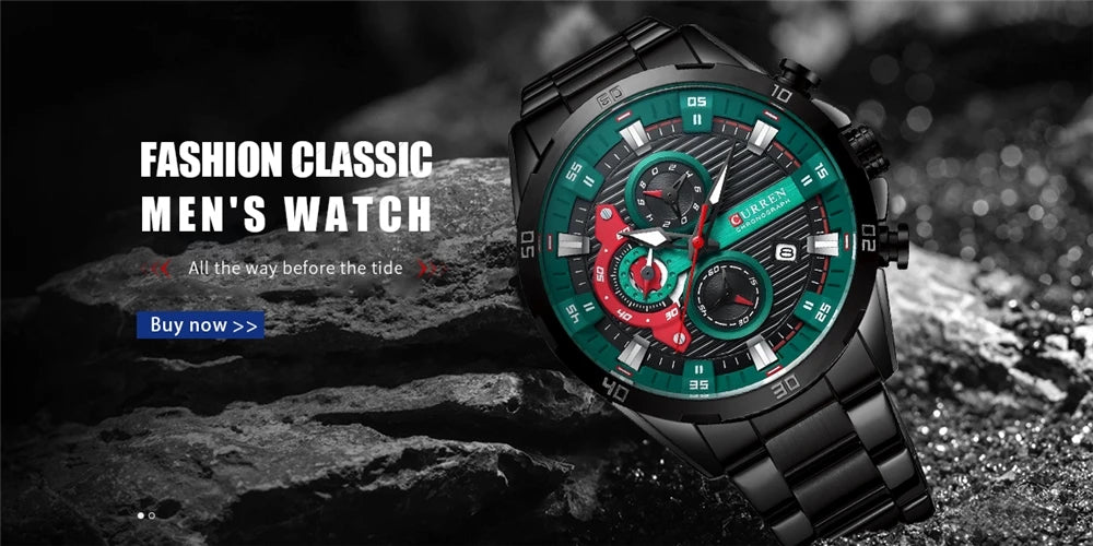 Curren 8402 Moda Masculina