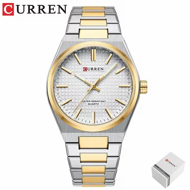 CURREN 8439 Cuarzo Oro Plateado