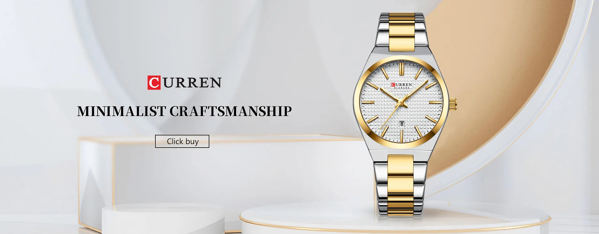 CURREN 8439 Cuarzo Oro Plateado