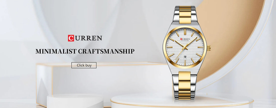 CURREN 8439 Cuarzo Oro Plateado