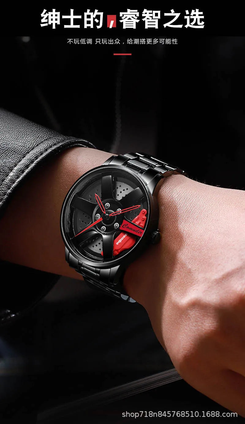 Fully Automatic Movement Watch Sports Men's Waterproof Wheel Style Non Mechanical Watch New Model Luxury Watch Quartz Clock