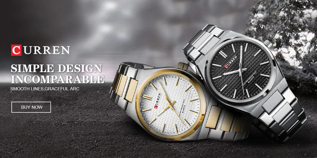 CURREN 8439 Cuarzo Oro Plateado