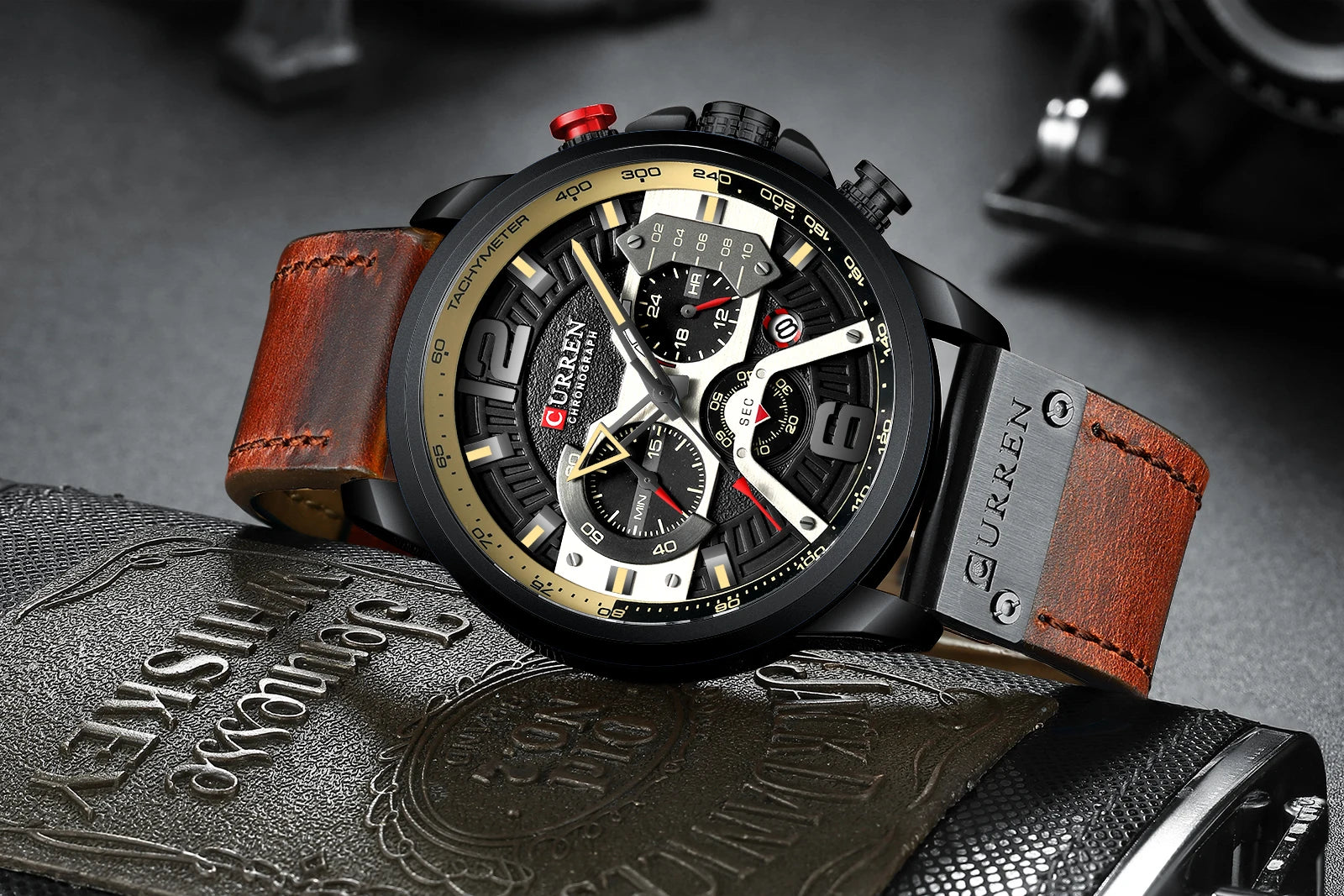 Curren 8329 Cronógrafo de Cuero