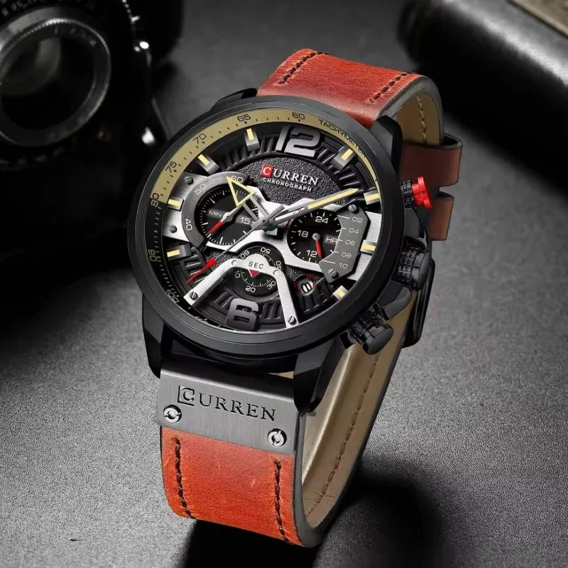 Curren 8329 Cronógrafo de Cuero