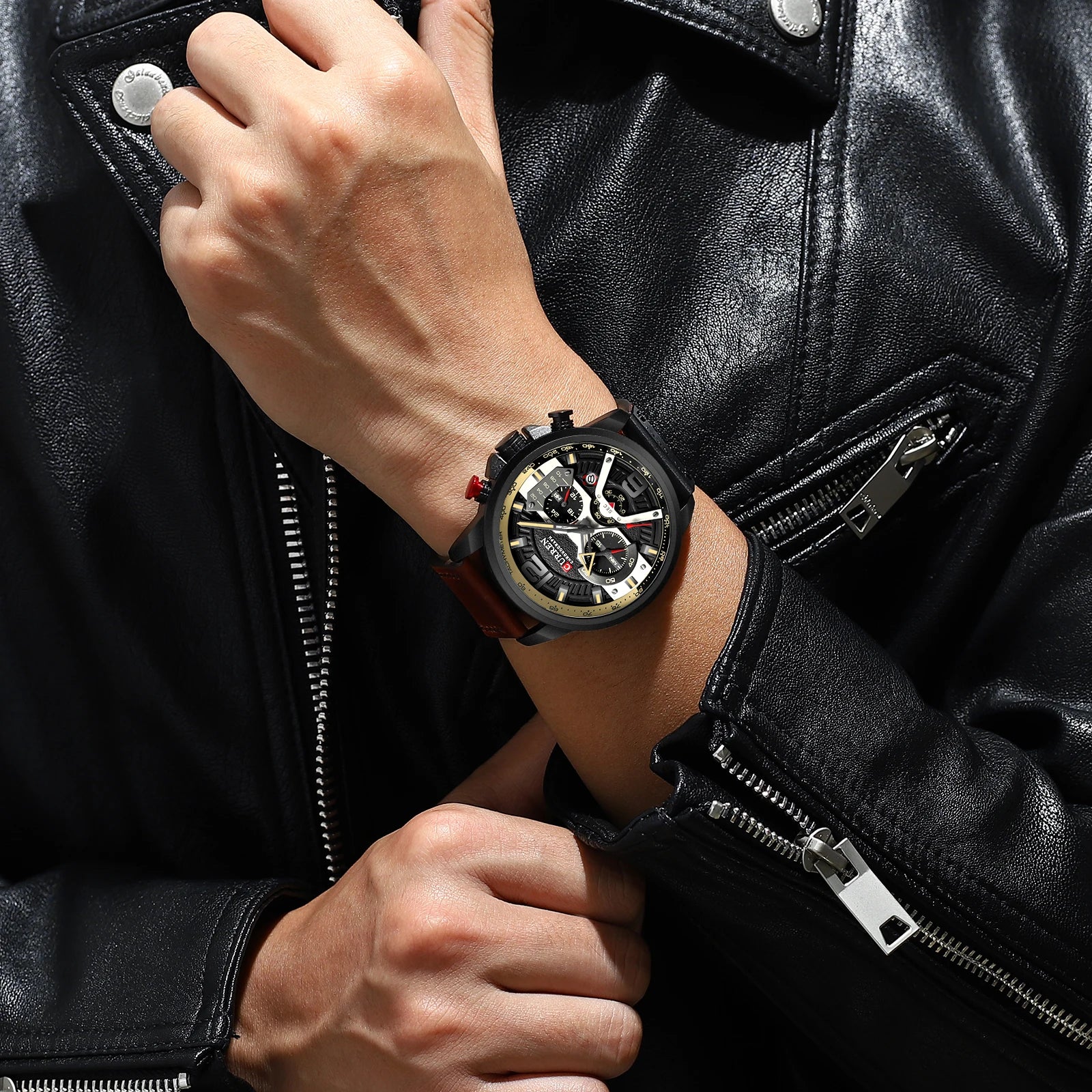 Curren 8329 Cronógrafo de Cuero