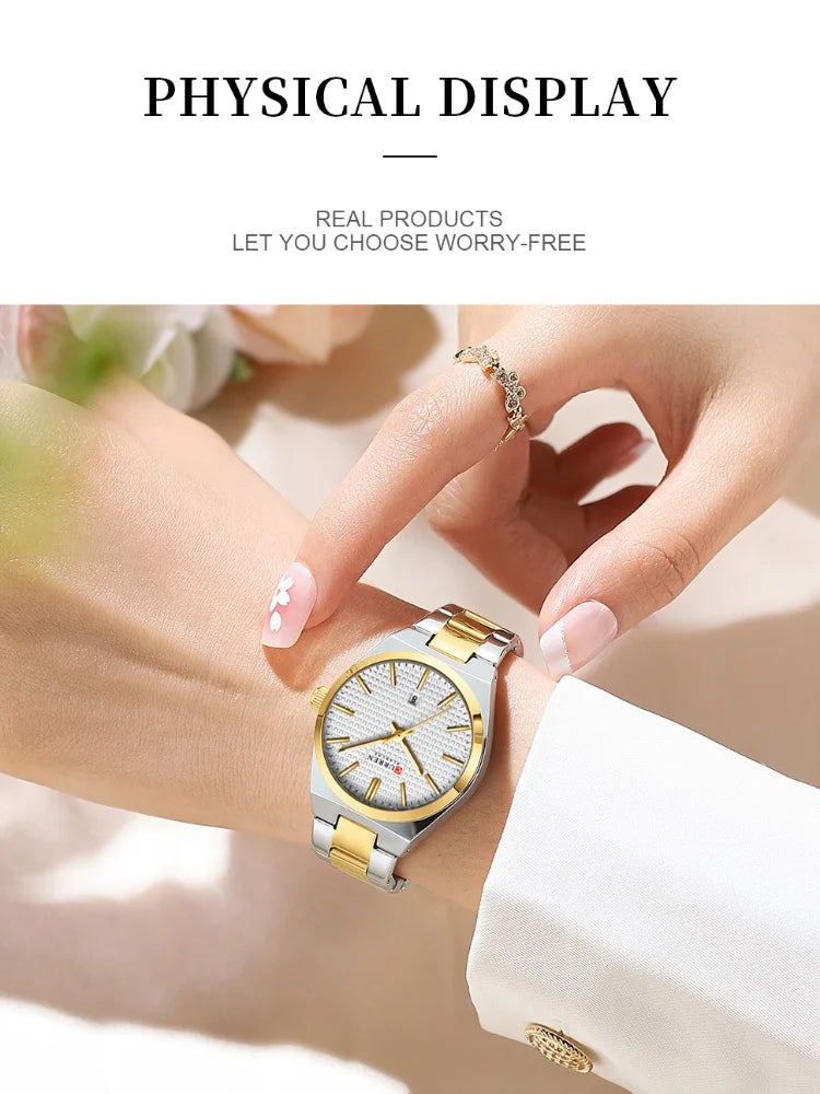 CURREN 8439 Cuarzo Oro Plateado