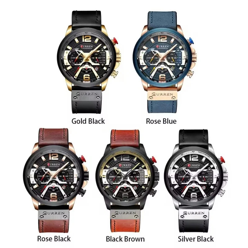 Curren 8329 Cronógrafo de Cuero